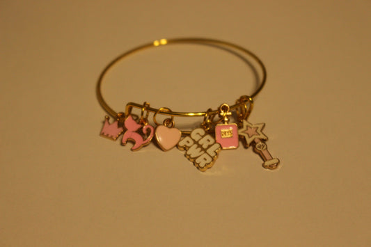 The pink bloom Charm bracelet