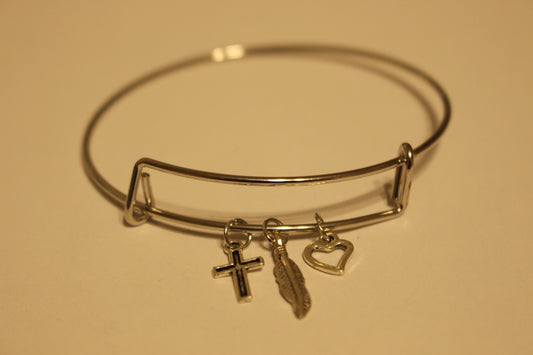 Cross charm Bracelet Sliver