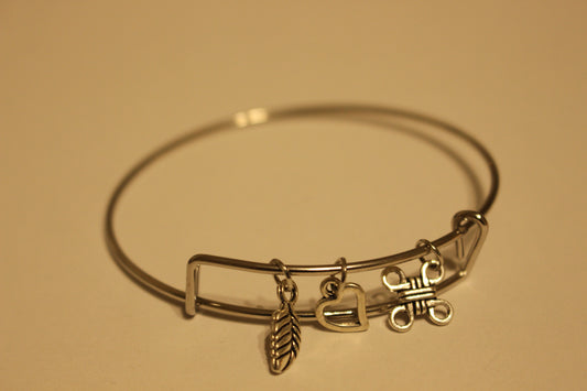 Heart Charm Bracelet Sliver